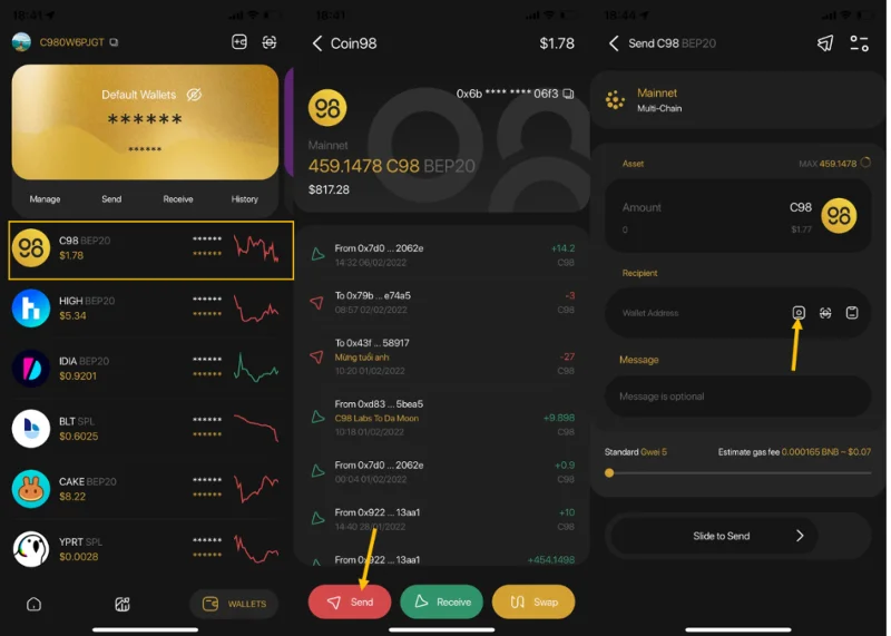 ¿Qué es la billetera Coin98?  Cómo usar la función Wallet en Coin98 Super App de AZ