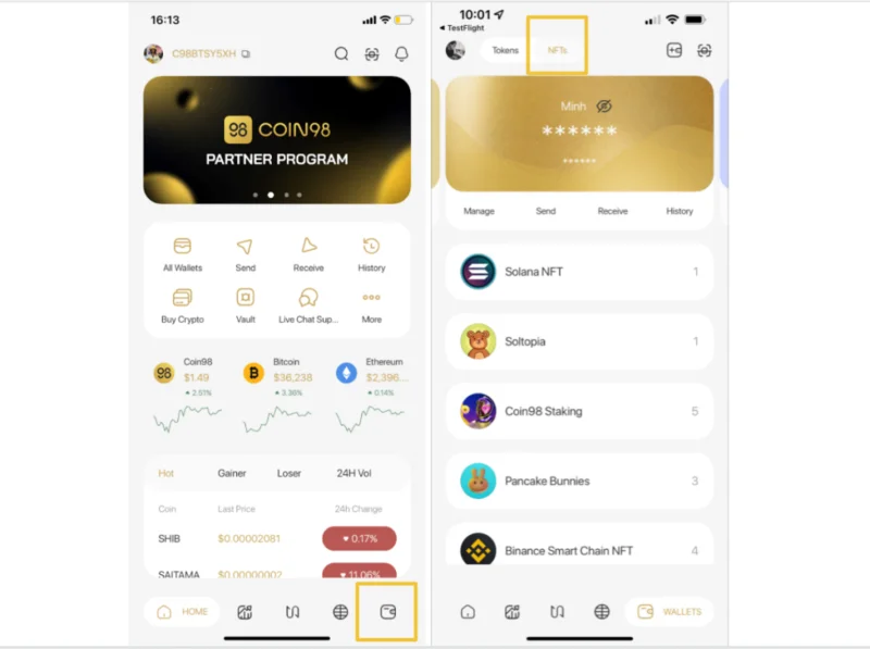¿Qué es la billetera Coin98?  Cómo usar la función Wallet en Coin98 Super App de AZ
