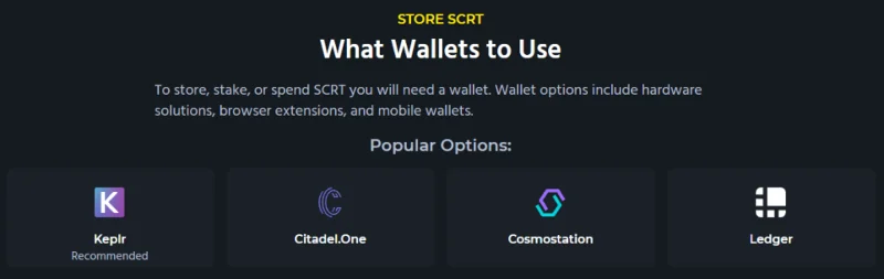 กระเป๋าเงินที่รองรับการจัดเก็บ SCRT