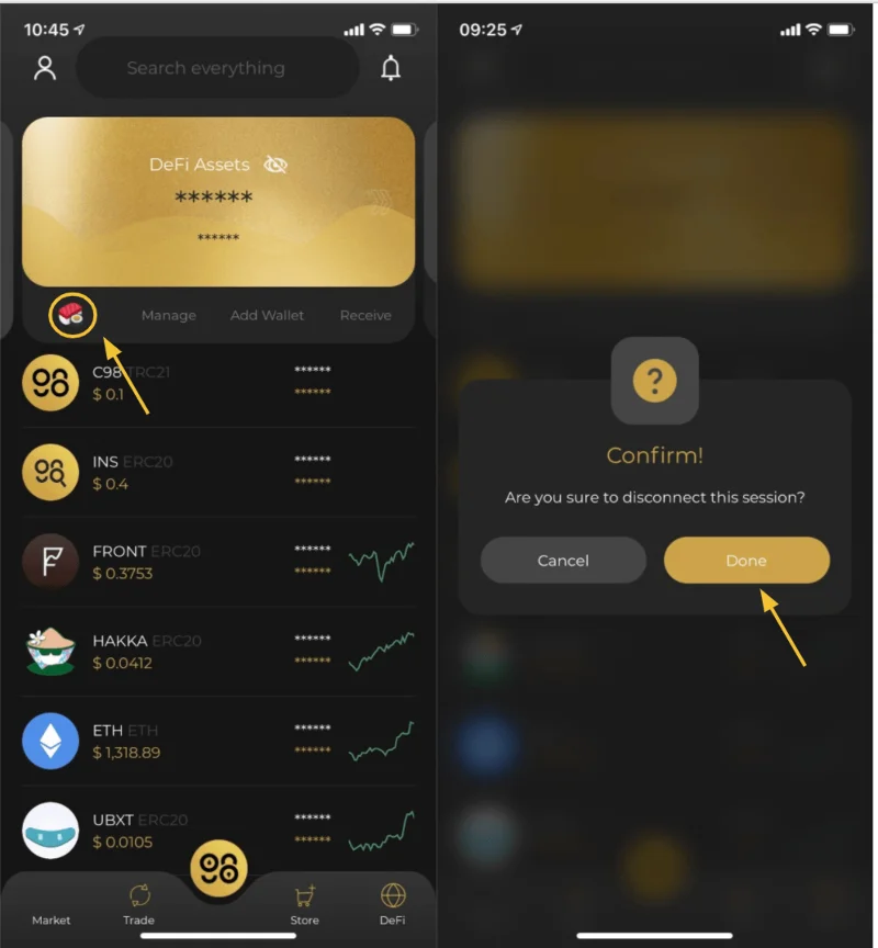 Instrucciones para conectar Coin98 Wallet con SushiSwap
