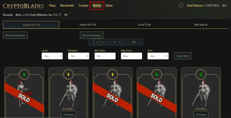 Instructies voor het spelen van het spel CryptoBlades (SKILL) geld verdienen met AZ