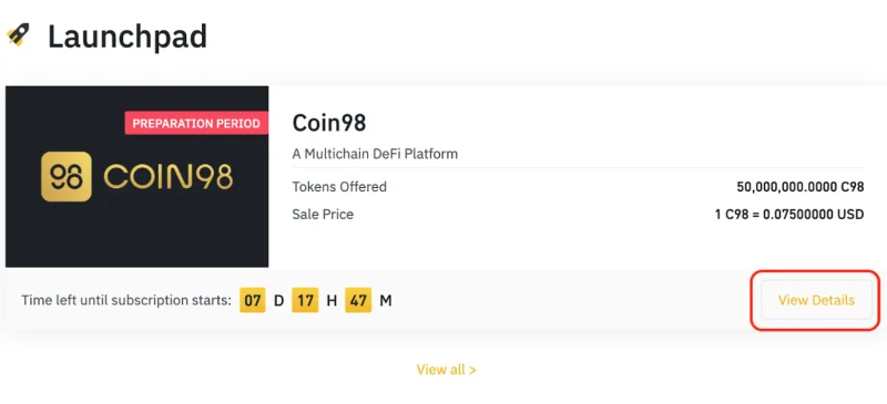 04 pasos simples para comprar IEO en Binance Launchpad (2021)