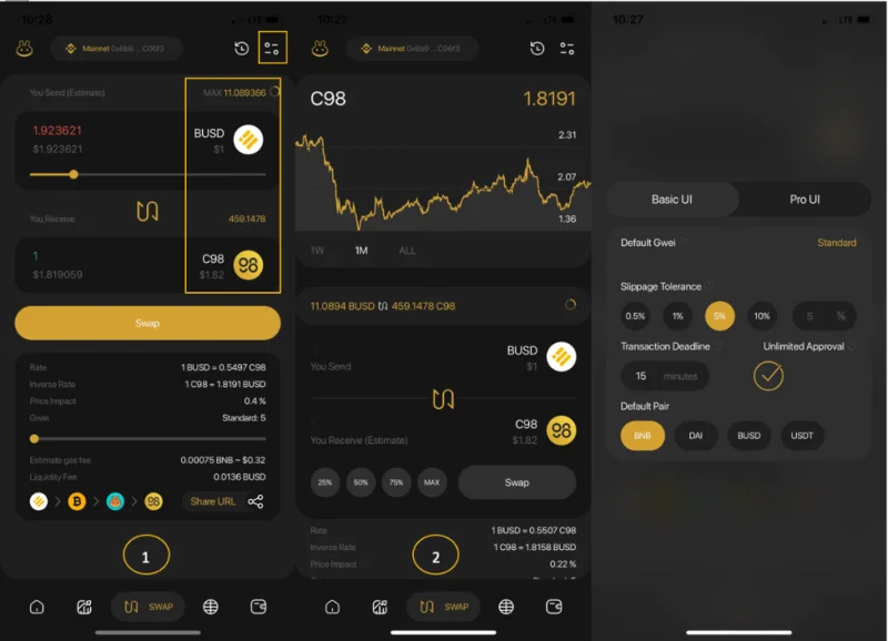 دليل AZ حول كيفية استخدام PancakeSwap على تطبيق Coin98 Super