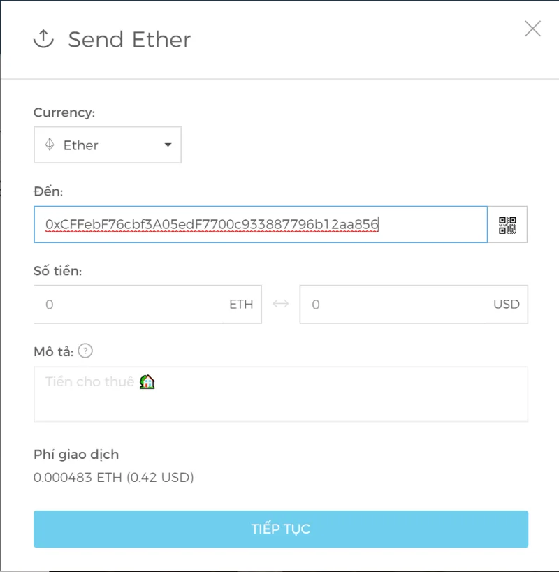 Portfel Blockchain - Wypłata ETH