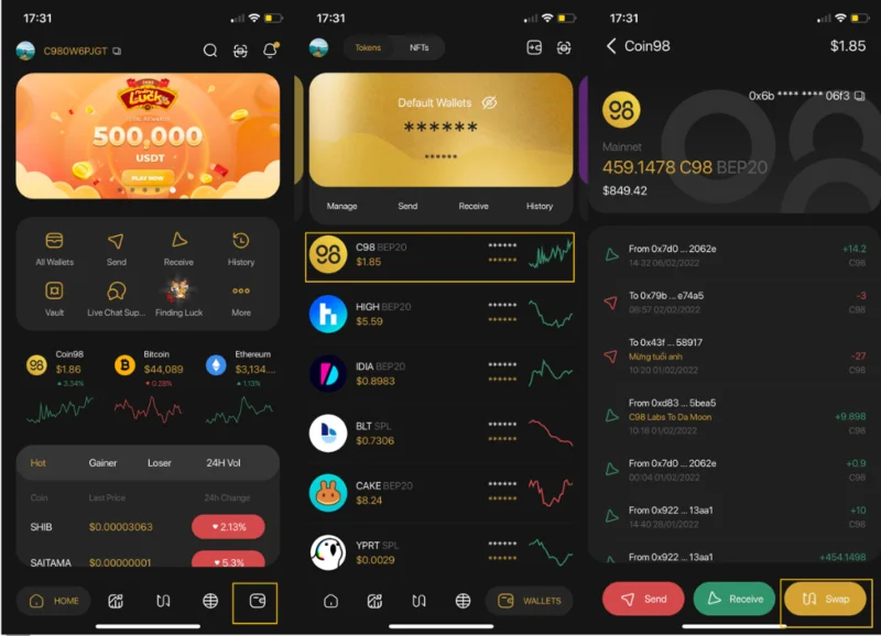 دليل AZ حول كيفية استخدام PancakeSwap على تطبيق Coin98 Super