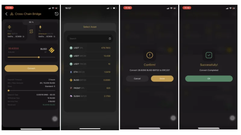 Instructies om BEP20-, TRC20-tokens om te zetten in SPL-tokens en vice versa op Coin98 Wallet