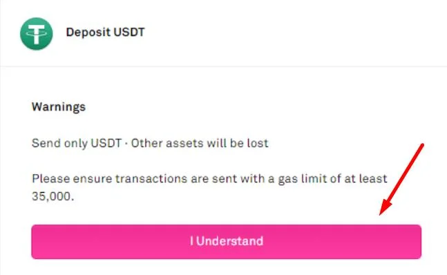 Confirmación de depósito en Coinlist