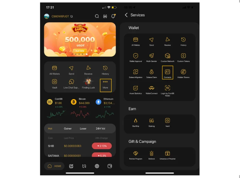 ¿Qué es la billetera Coin98?  Cómo usar la función Wallet en Coin98 Super App de AZ