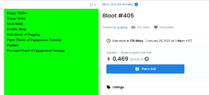 Analisis Proyek Loot, Bloot, Rarity,... - Tren Baru di NFT