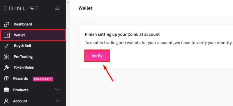 Verificación KYC en Coinlist