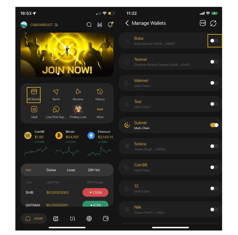 ¿Qué es la billetera Coin98?  Cómo usar la función Wallet en Coin98 Super App de AZ