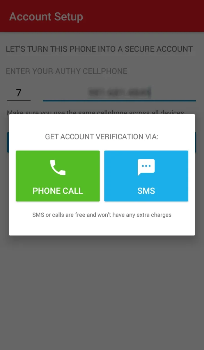 Konfirmasi akun Authy