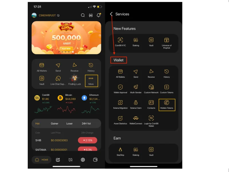 ¿Qué es la billetera Coin98?  Cómo usar la función Wallet en Coin98 Super App de AZ