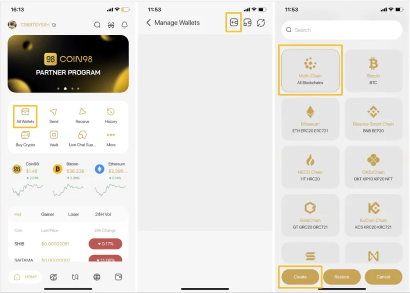 ¿Qué es la billetera Coin98?  Cómo usar la función Wallet en Coin98 Super App de AZ