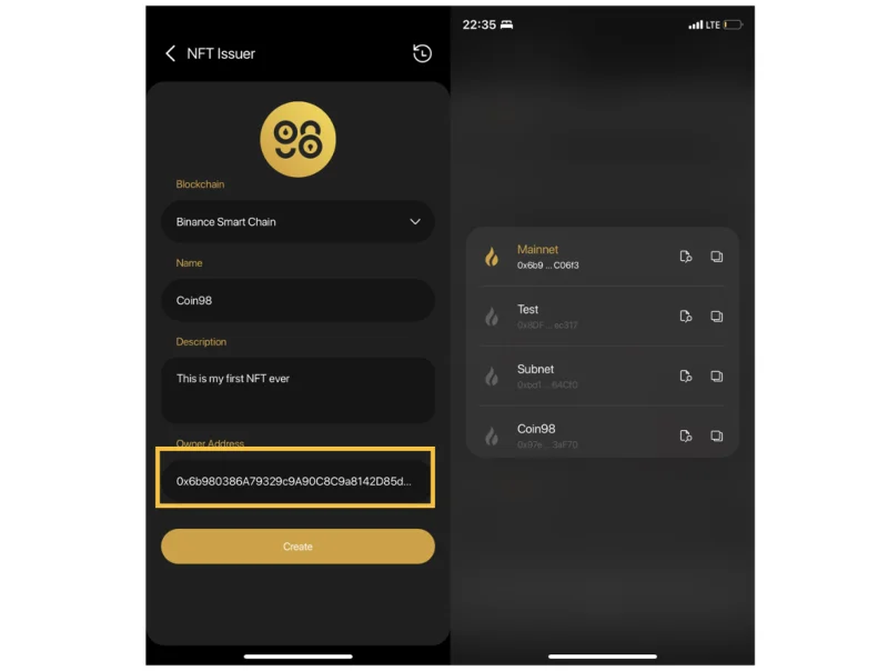 Coin98 Super App NFT Issuer - Crea tu propio NFT en 5 sencillos pasos