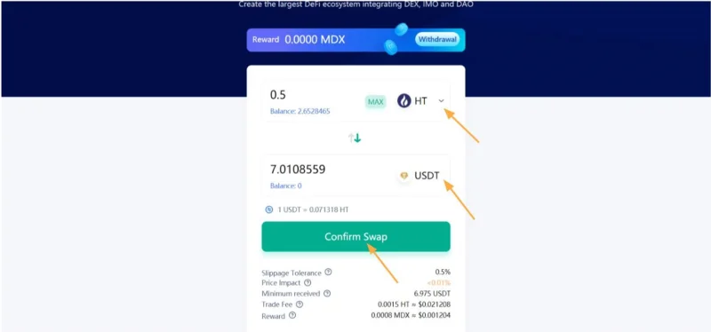 Comment utiliser MDEX Exchange : un guide étape par étape