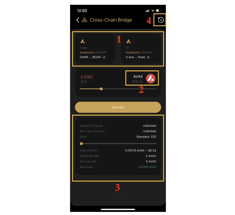 Instrucciones para convertir tokens entre cadenas a través de SpaceGate de Coin98 Super App