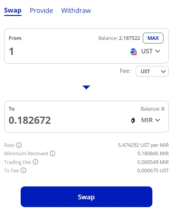 Terraswap - Terra Ecosystem's pionier AMM