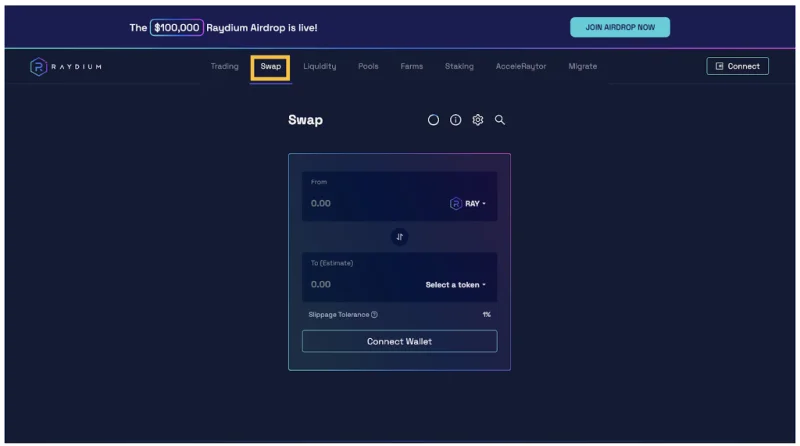 Proses Menukar di Raydium