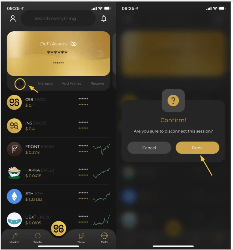Instrucciones para conectar Coin98 Wallet con Uniswap