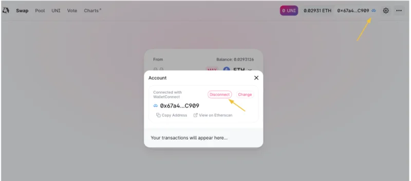 Instrucciones para conectar Coin98 Wallet con Uniswap