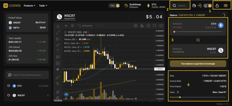 วิธีซื้อ SCRT บน Coin98 Exchange