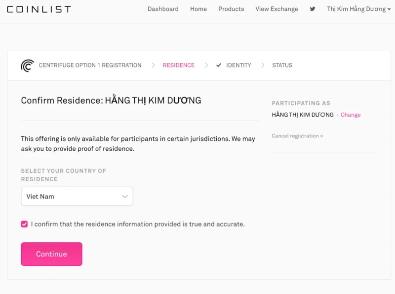 Инструкции по участию в продаже токенов Centrifuge (CFG) на Coinlist подробные и понятные.