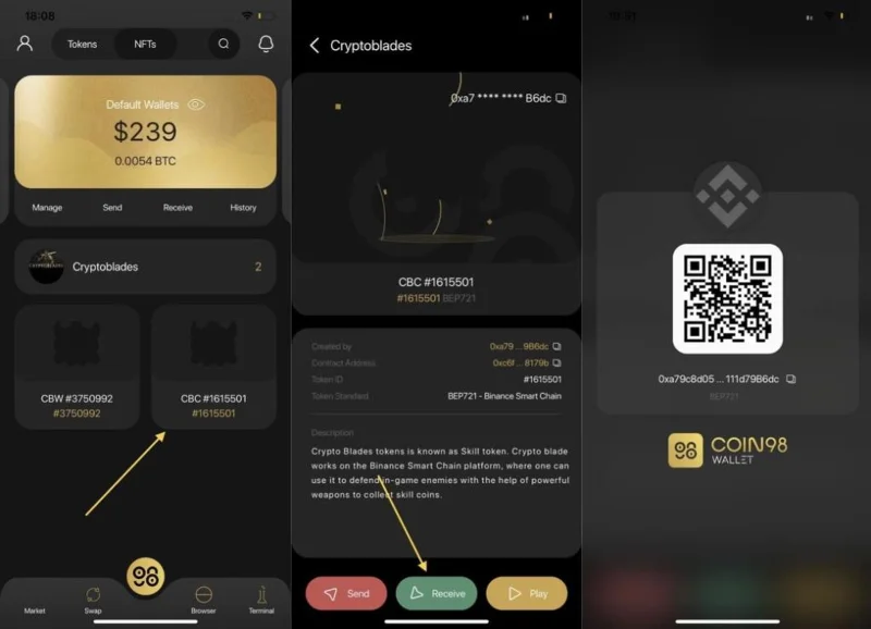 Instructies voor het spelen van het spel CryptoBlades (SKILL) geld verdienen met AZ