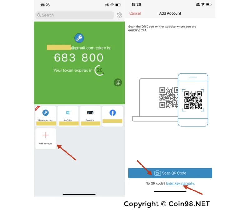 Cara menambah akun baru di Authy