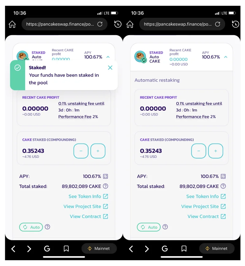 دليل AZ حول كيفية استخدام PancakeSwap على تطبيق Coin98 Super