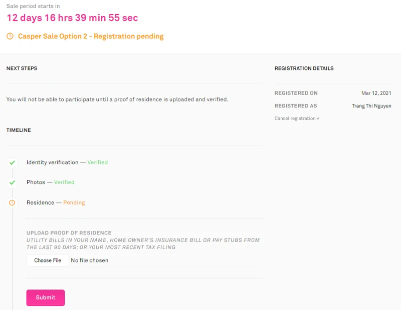 Anweisungen zum Kauf von Sale Casper & MINA Tokens auf Coinlist