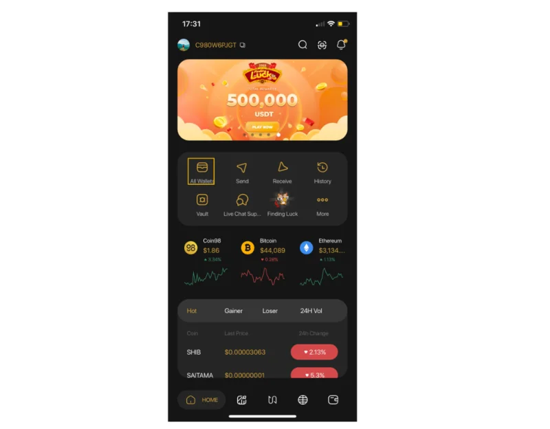 ¿Qué es la billetera Coin98?  Cómo usar la función Wallet en Coin98 Super App de AZ