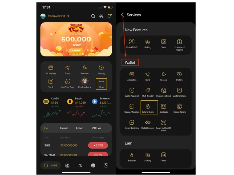 ¿Qué es la billetera Coin98?  Cómo usar la función Wallet en Coin98 Super App de AZ