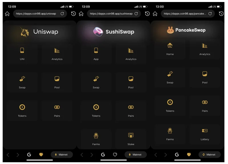 Multichain dApp Broswer: un tesoro de servicios DeFi multiplataforma está disponible en Coin98 Super App