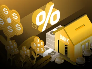 Vergelijk: Bankrente met Yield Farming