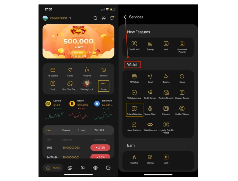 ¿Qué es la billetera Coin98?  Cómo usar la función Wallet en Coin98 Super App de AZ