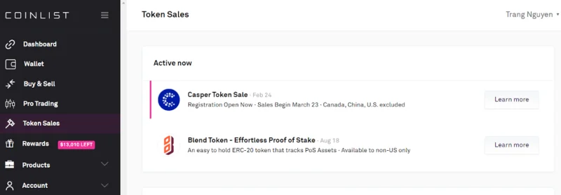 Anweisungen zum Kauf von Sale Casper & MINA Tokens auf Coinlist