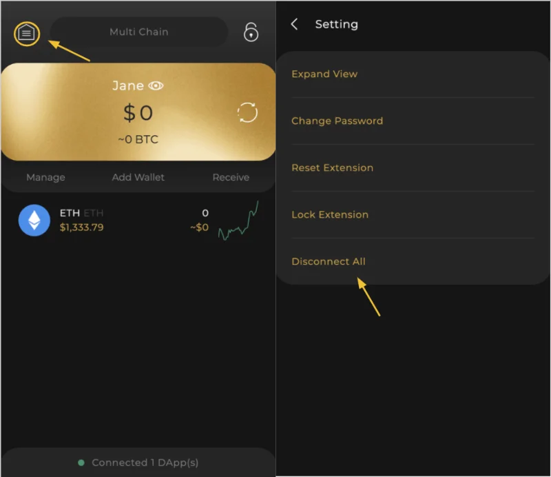 Instrucciones para conectar Coin98 Wallet con Uniswap