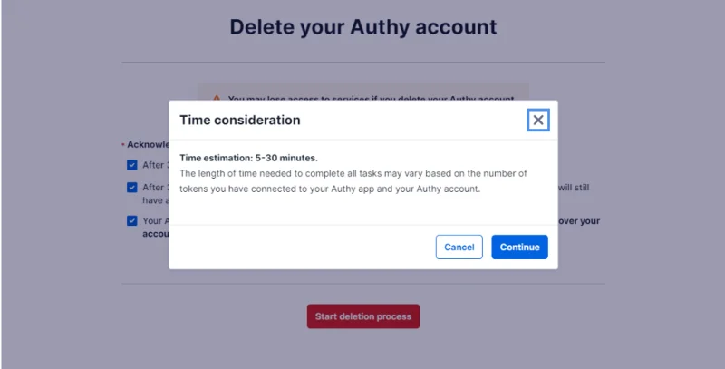 Pengaturan pencadangan di Authy