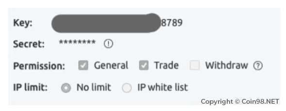 ¿Qué es la clave API?  Nota al usar la clave API en Trade Coin