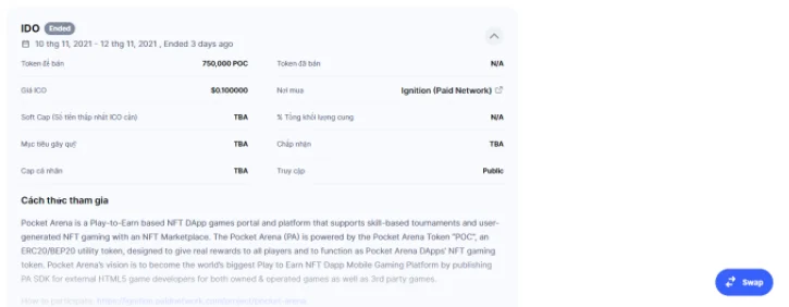 Wat is Pocket Arena?  Complete set Pocket Arena en POC tokens
