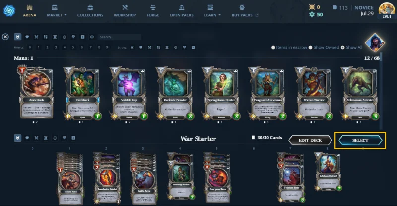 คู่มือเกม Gods Unchained สำหรับผู้เริ่มต้น