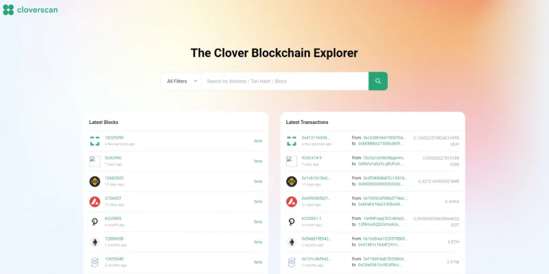 Cloverscan Interface