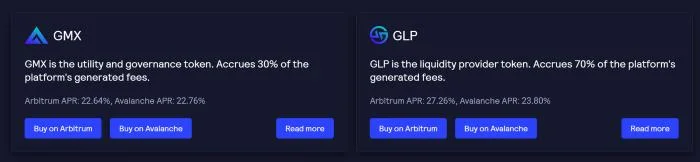 Jeton GMX sur la plateforme de trading de produits dérivés GMX