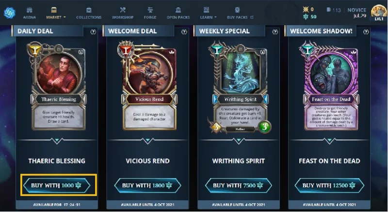คู่มือเกม Gods Unchained สำหรับผู้เริ่มต้น